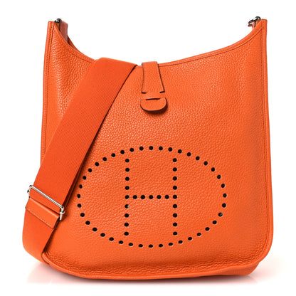 Hermes Taurillon Clemence Evelyne III GM Orange 1 of 12