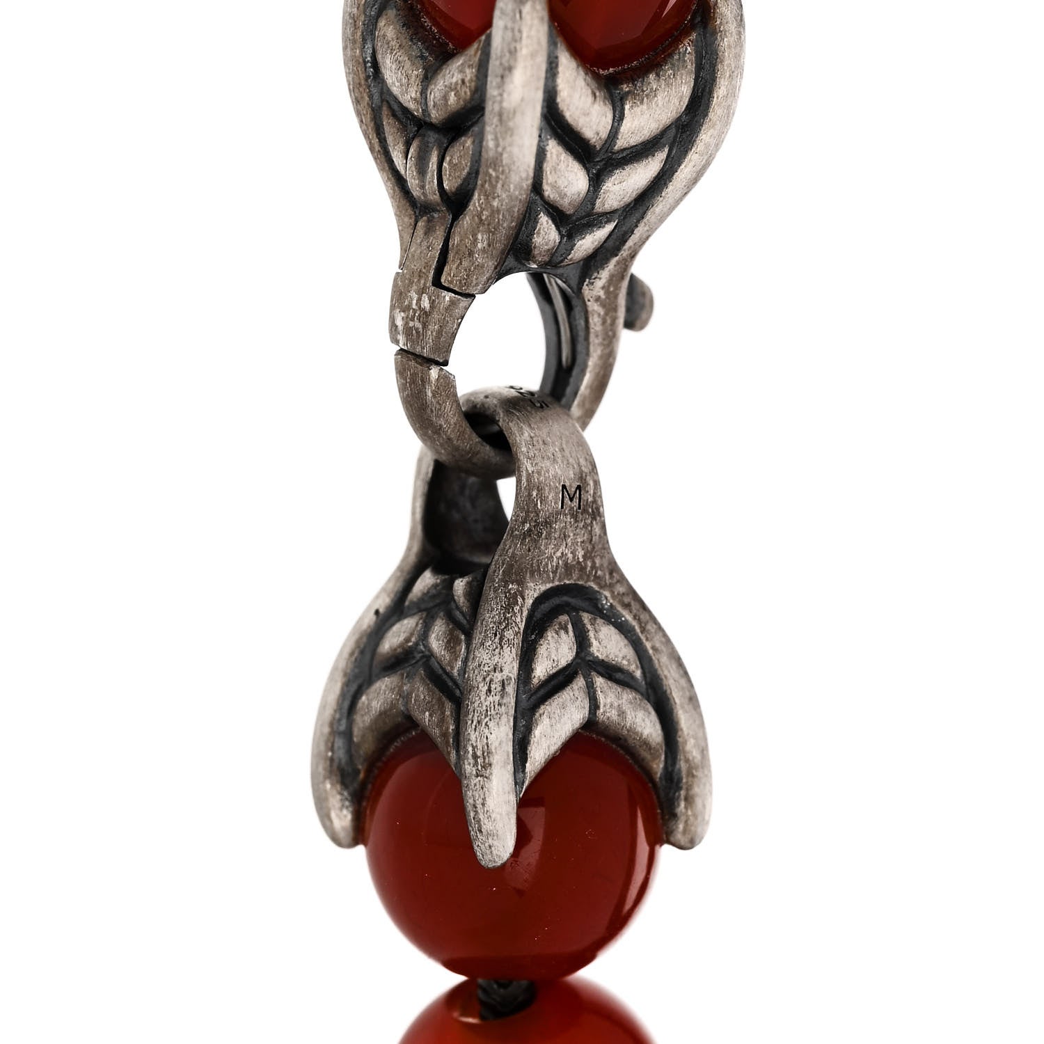 David Yurman Sterling Silver Carnelian 8mm Spiritual Beads Bracelet 4 of 5