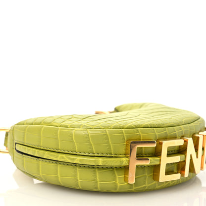 Fendi Crocodile Nano Fendigraphy Hobo Charm Wasabi 8 of 10