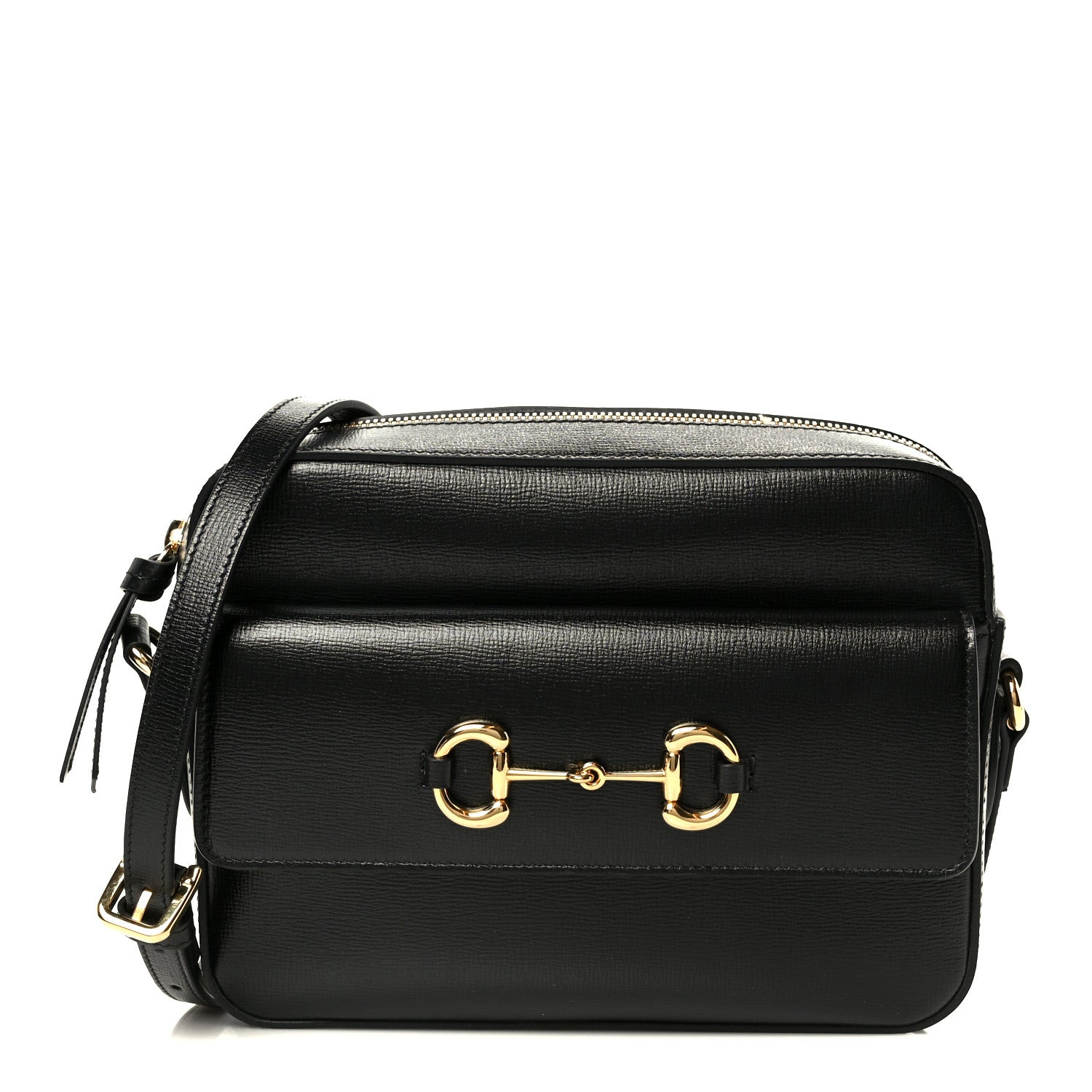 Gucci Textured Calfskin Small Horsebit 1955 Shoulder Bag Black 1 of 13