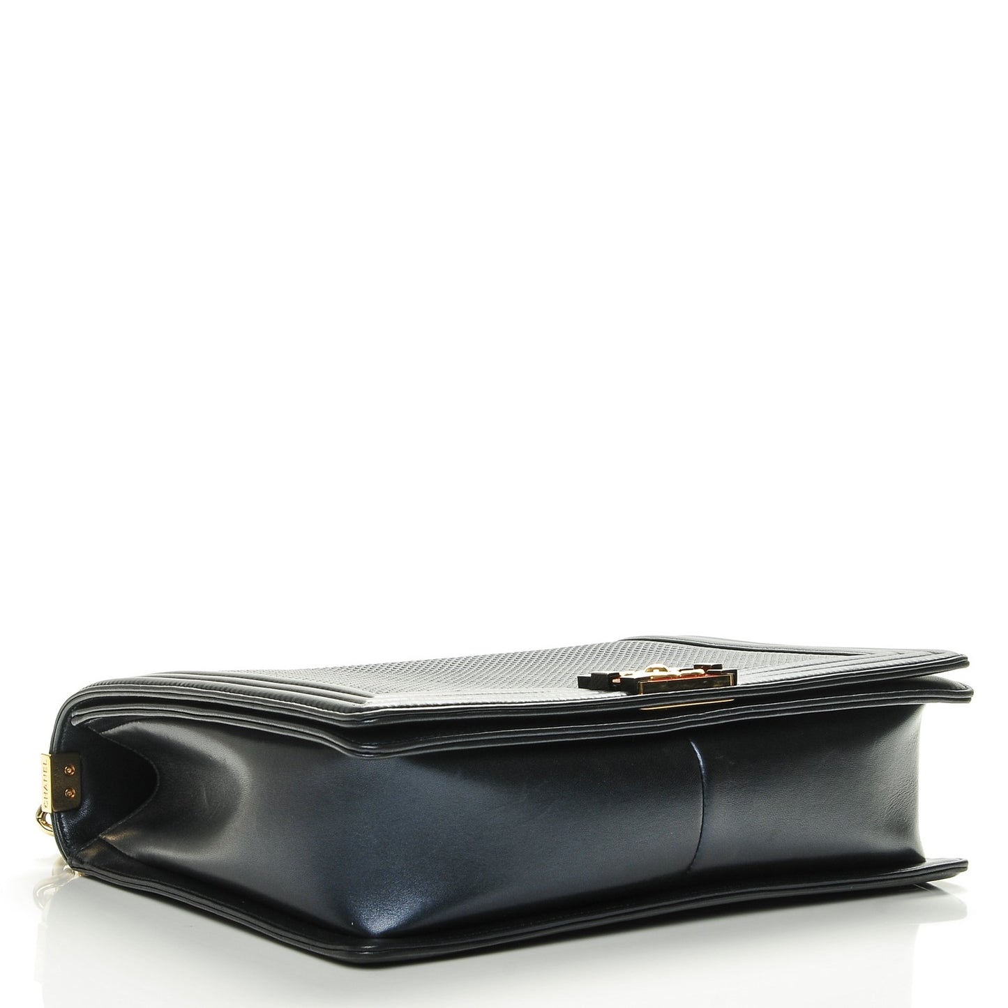Lambskin Embossed Large Boy Cube Flap Navy Blue