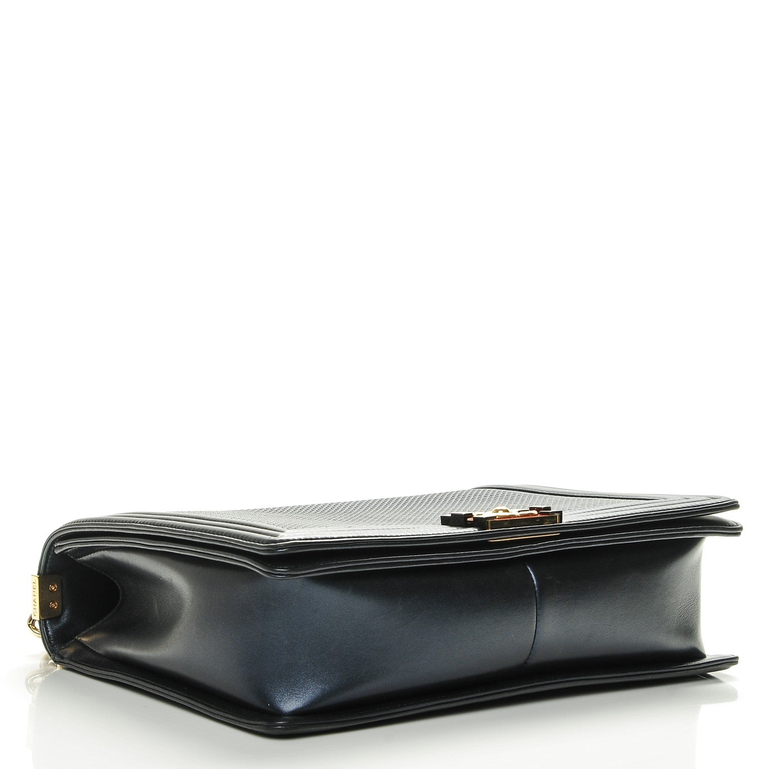 Chanel Lambskin Embossed Large Boy Cube Flap Navy Blue 4 of 9