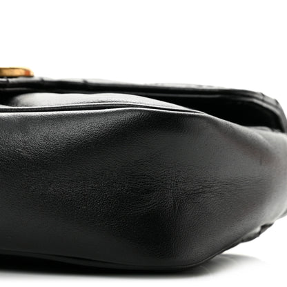 Gucci Calfskin Matelasse Super Mini GG Marmont Shoulder Bag Black 9 of 12