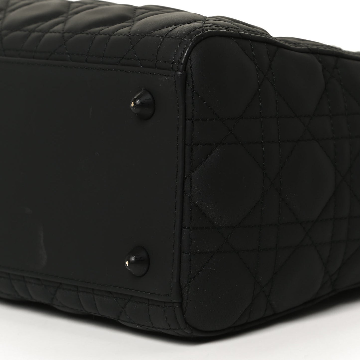 Ultra Matte Calfskin Cannage Large Lady Dior Black