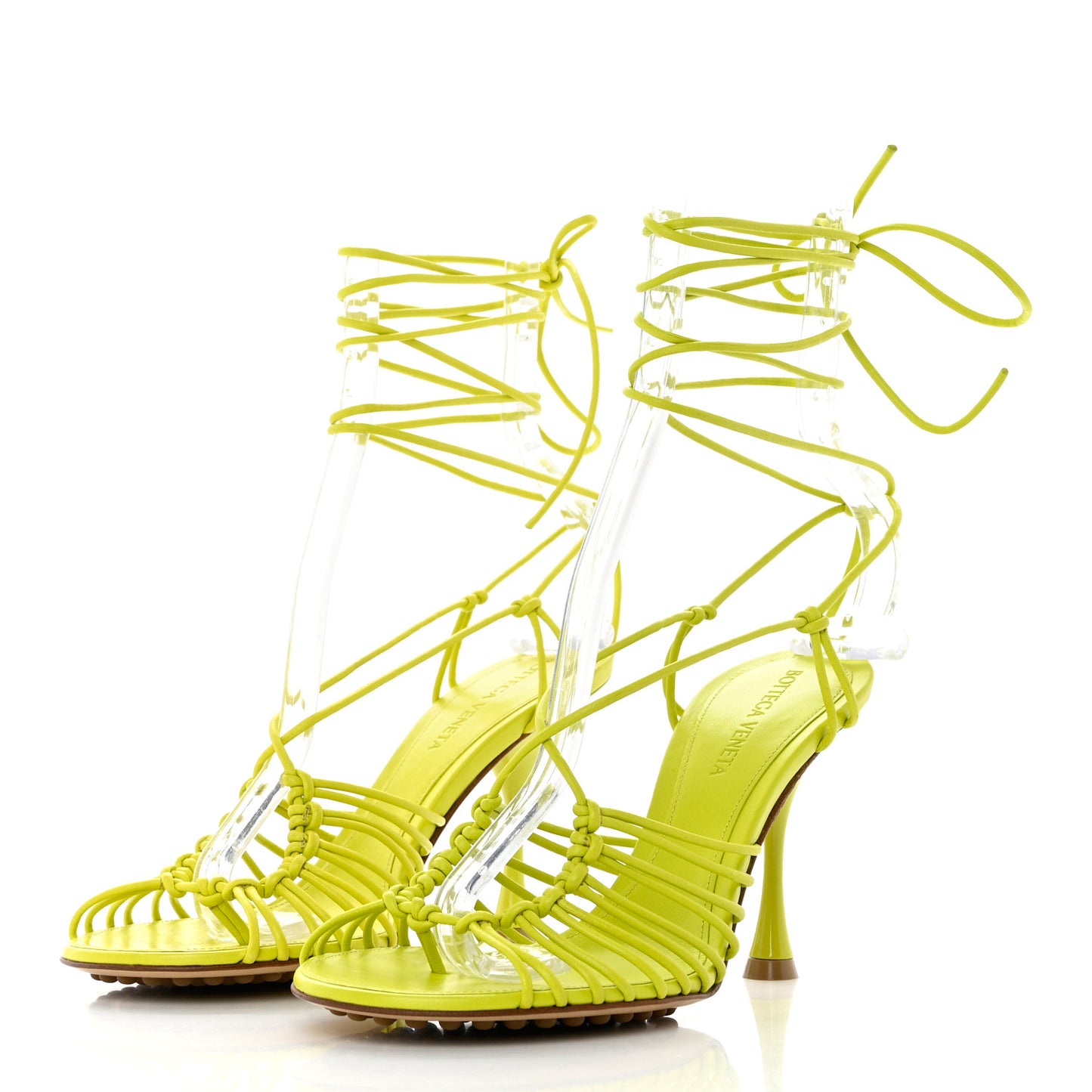 Nappa Dot Ankle Tie Sandals 36 Kiwi