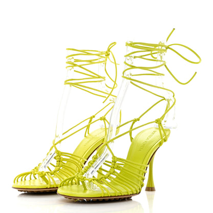 Bottega Veneta Nappa Dot Ankle Tie Sandals 36 Kiwi 3 of 8