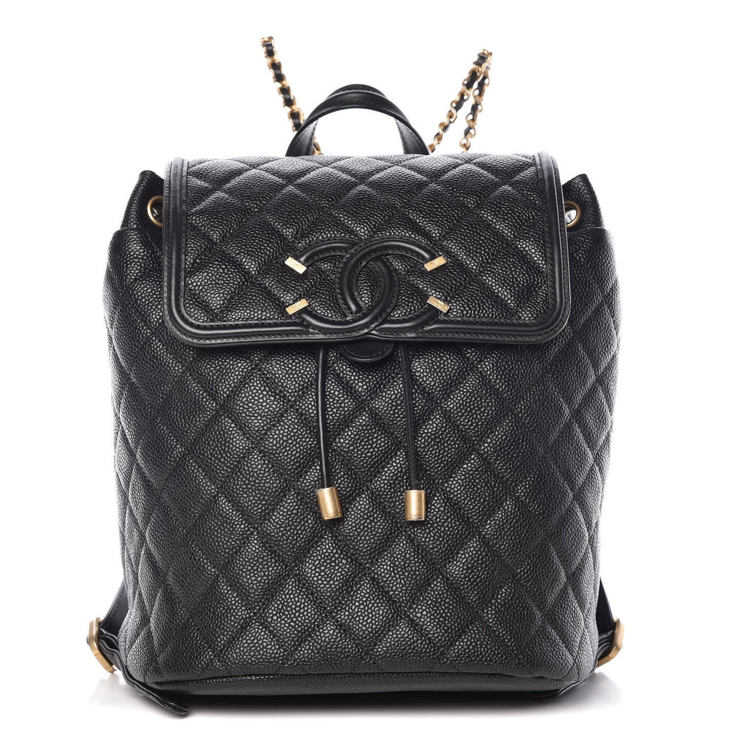 Caviar Quilted Filigree Backpack Black