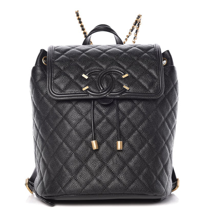 Chanel Caviar Quilted Filigree Backpack Black 1 of 9