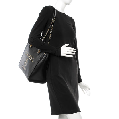 Chanel Caviar Small Studded Deauville Tote Black 2 of 8