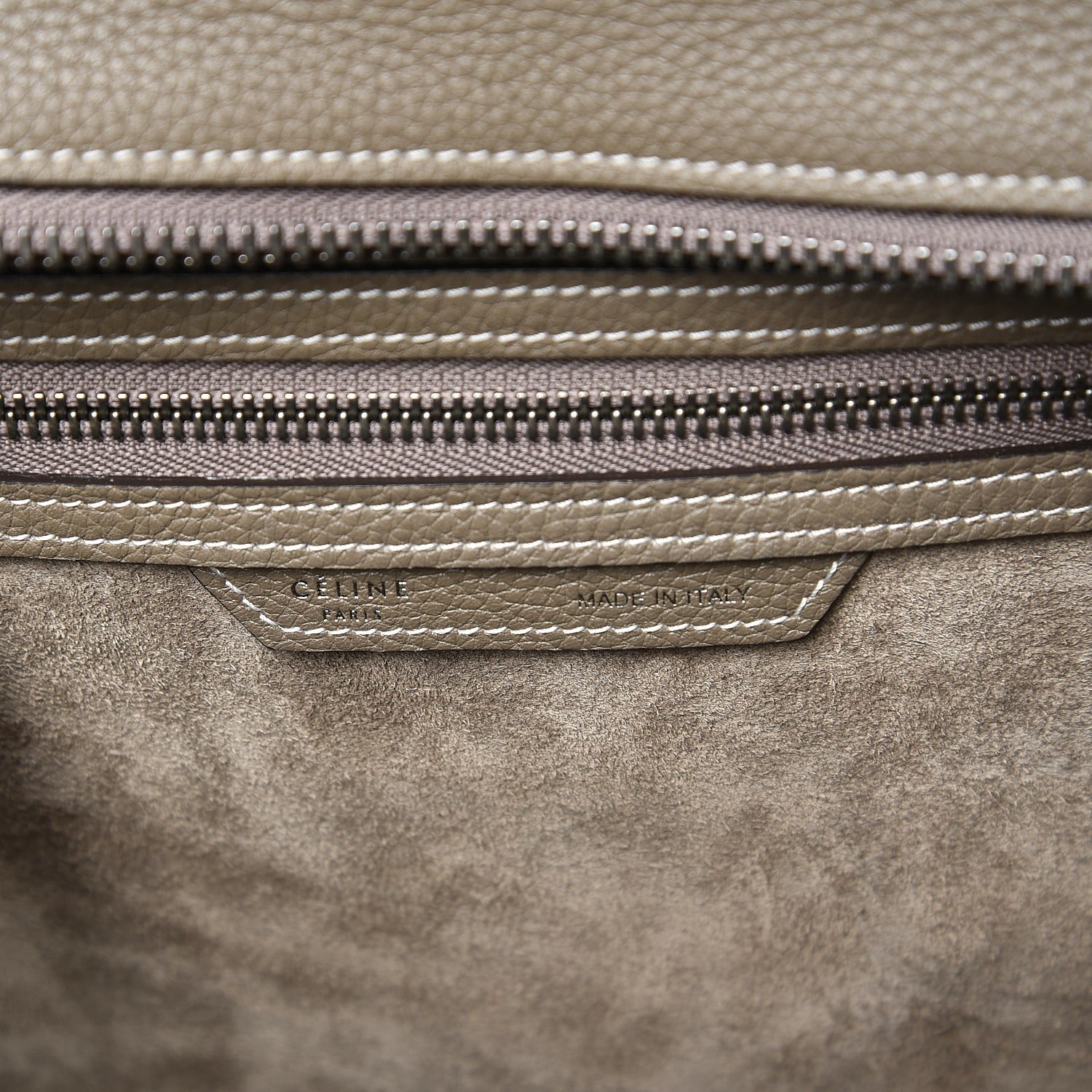 Celine Drummed Calfskin Micro Luggage Souris 8 of 25