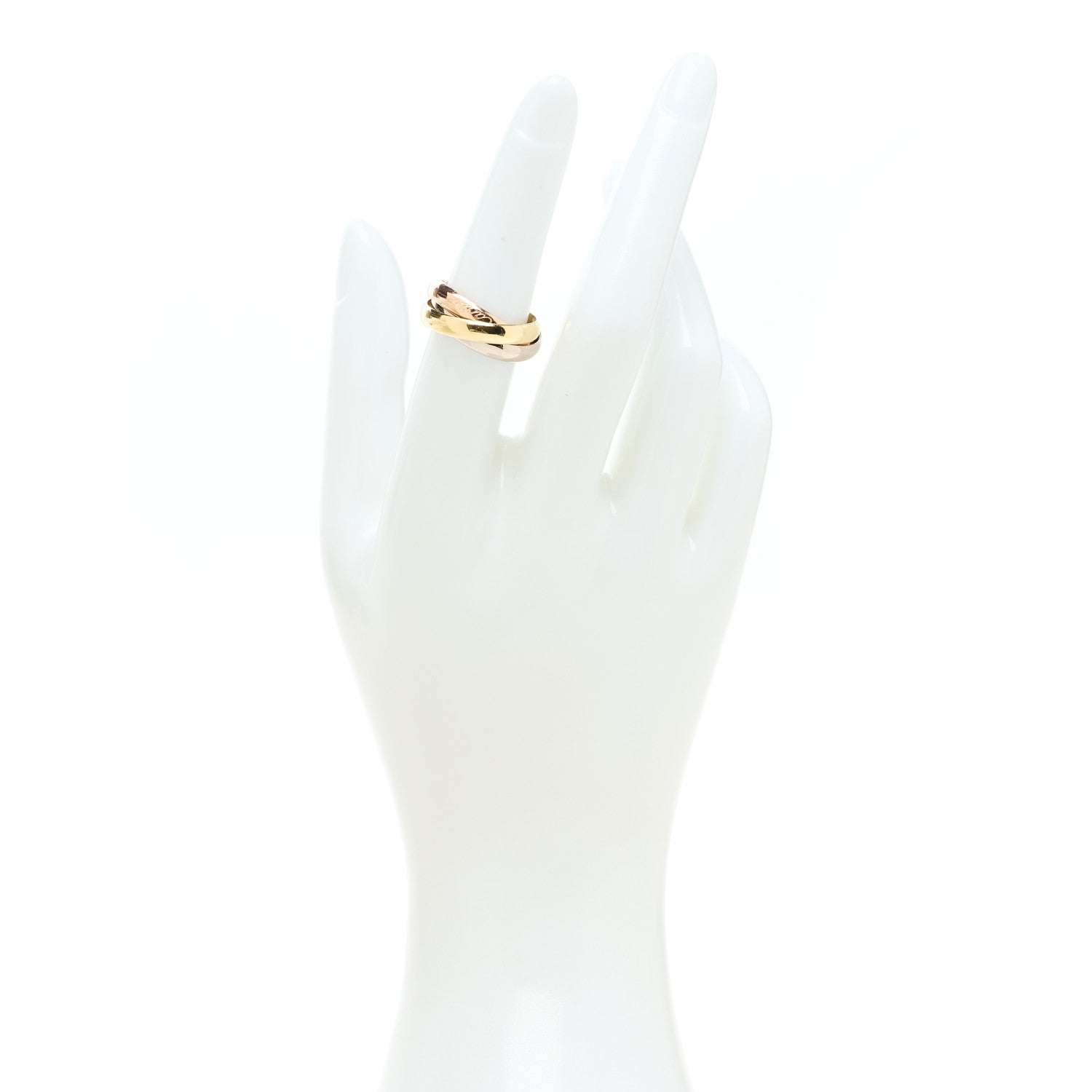 Cartier 18K Pink Yellow White Gold Classic Trinity Ring 52 6 2 of 6