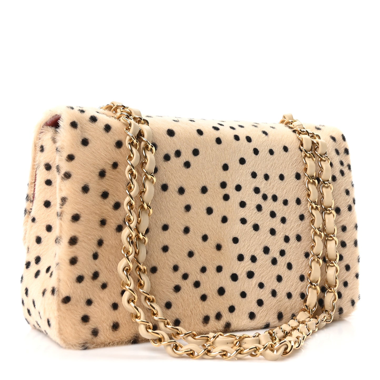 Pony Hair Cheetah Printed Creative Fabrics Flap Light Beige Black