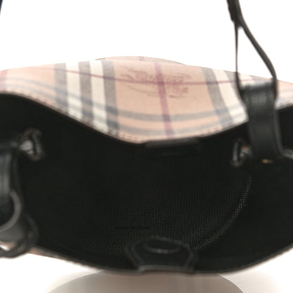 Burberry Haymarket Check Colours Small Lorne Bucket Crossbody Black 5 of 8