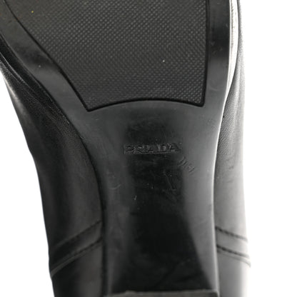 Prada Calfskin Knee Boots 39 Black 6 of 10