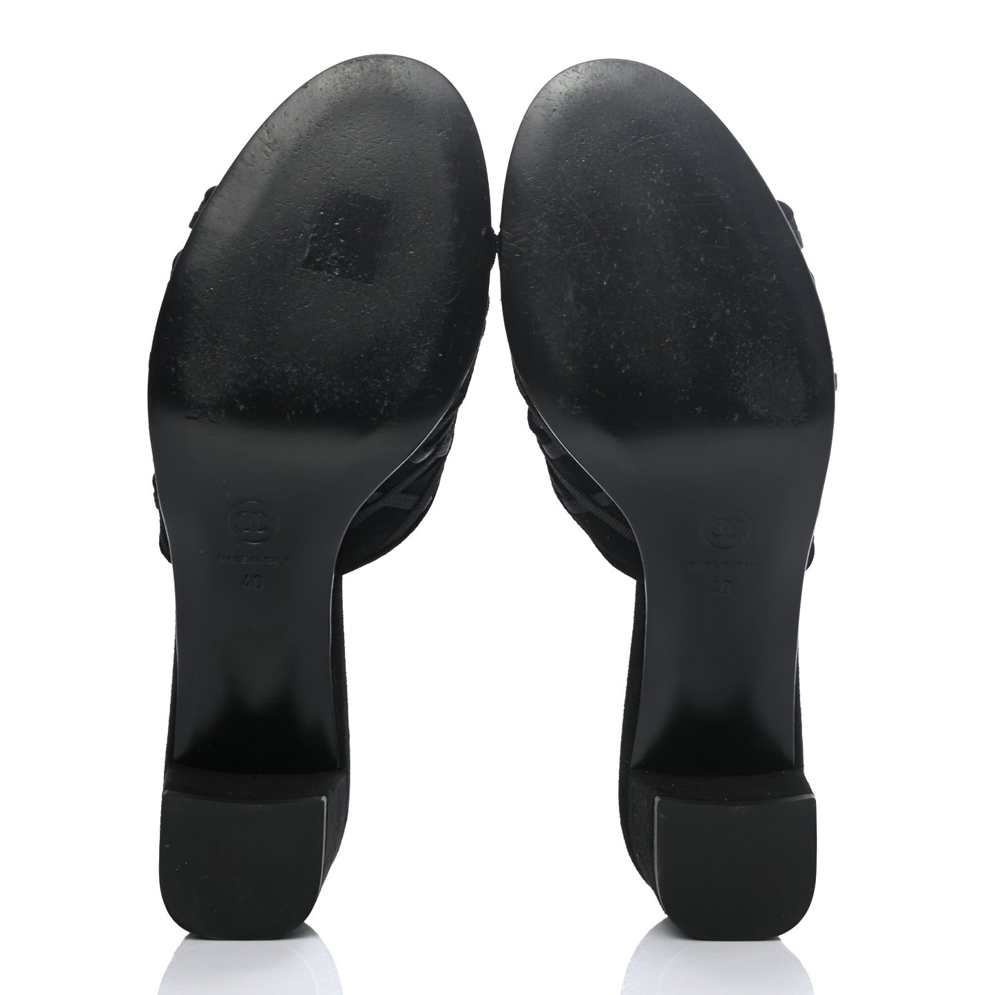Suede Grosgrain Sandals 40 Black