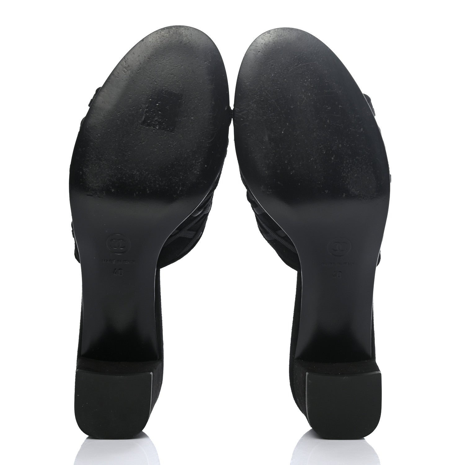 Chanel Suede Grosgrain Sandals 40 Black 5 of 7