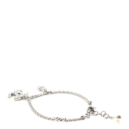 Chanel Pearl Crystal CC Bracelet Silver 3 of 5