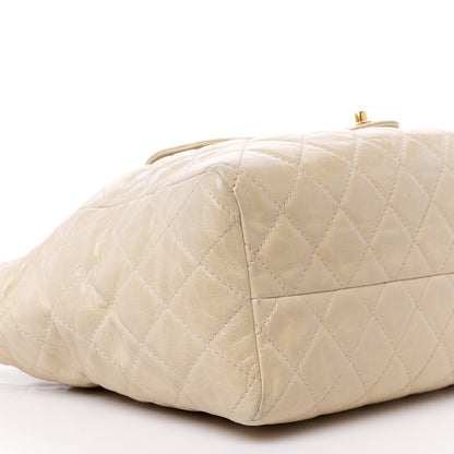 Chanel Glazed Calfskin Quilted Large Front Pocket Tote Beige 12 of 14