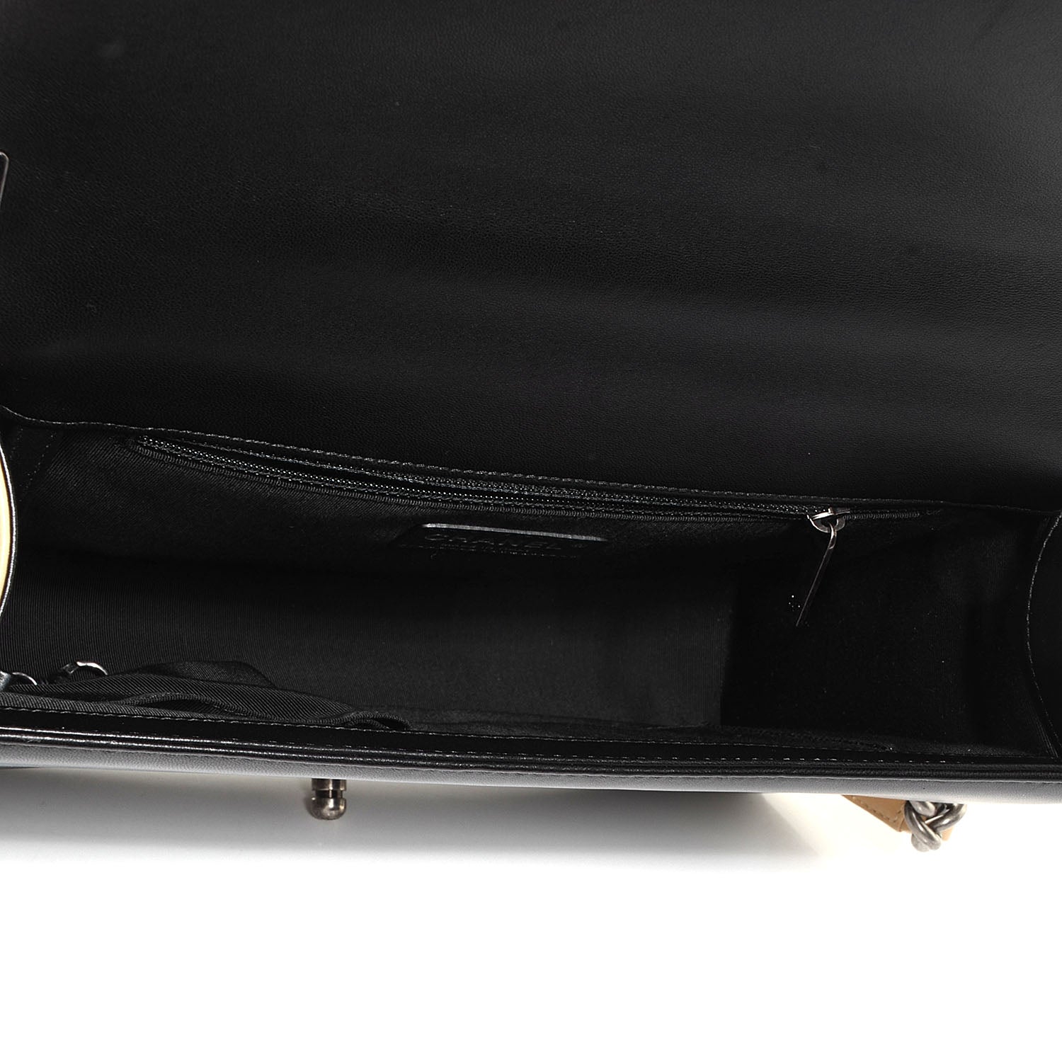 Chanel Lambskin Quilted Large Boy Flap Beige Black 5 of 8