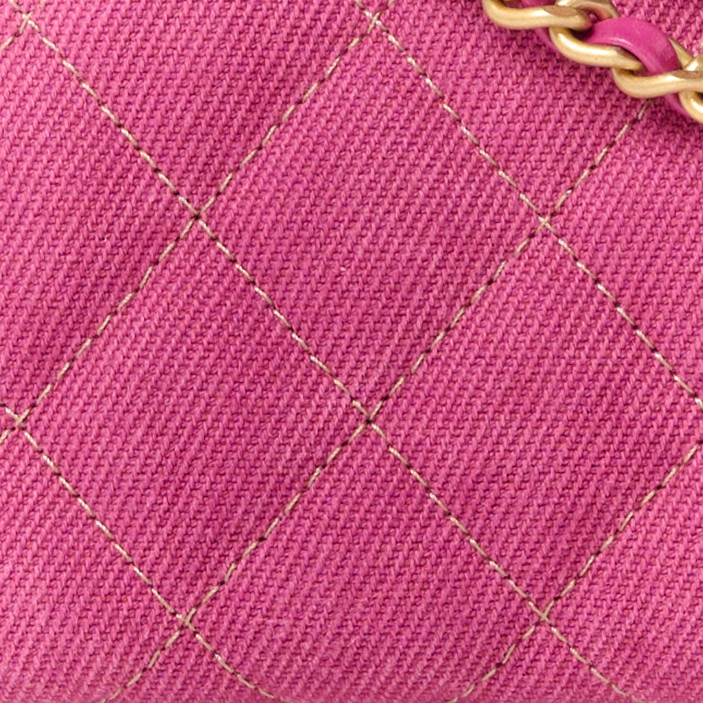 Denim Quilted Nano Kelly Shopper Fuchsia