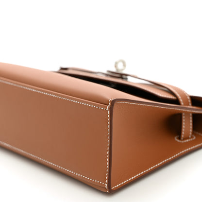 Hermes Swift Kelly Pochette Clutch Gold 10 of 11