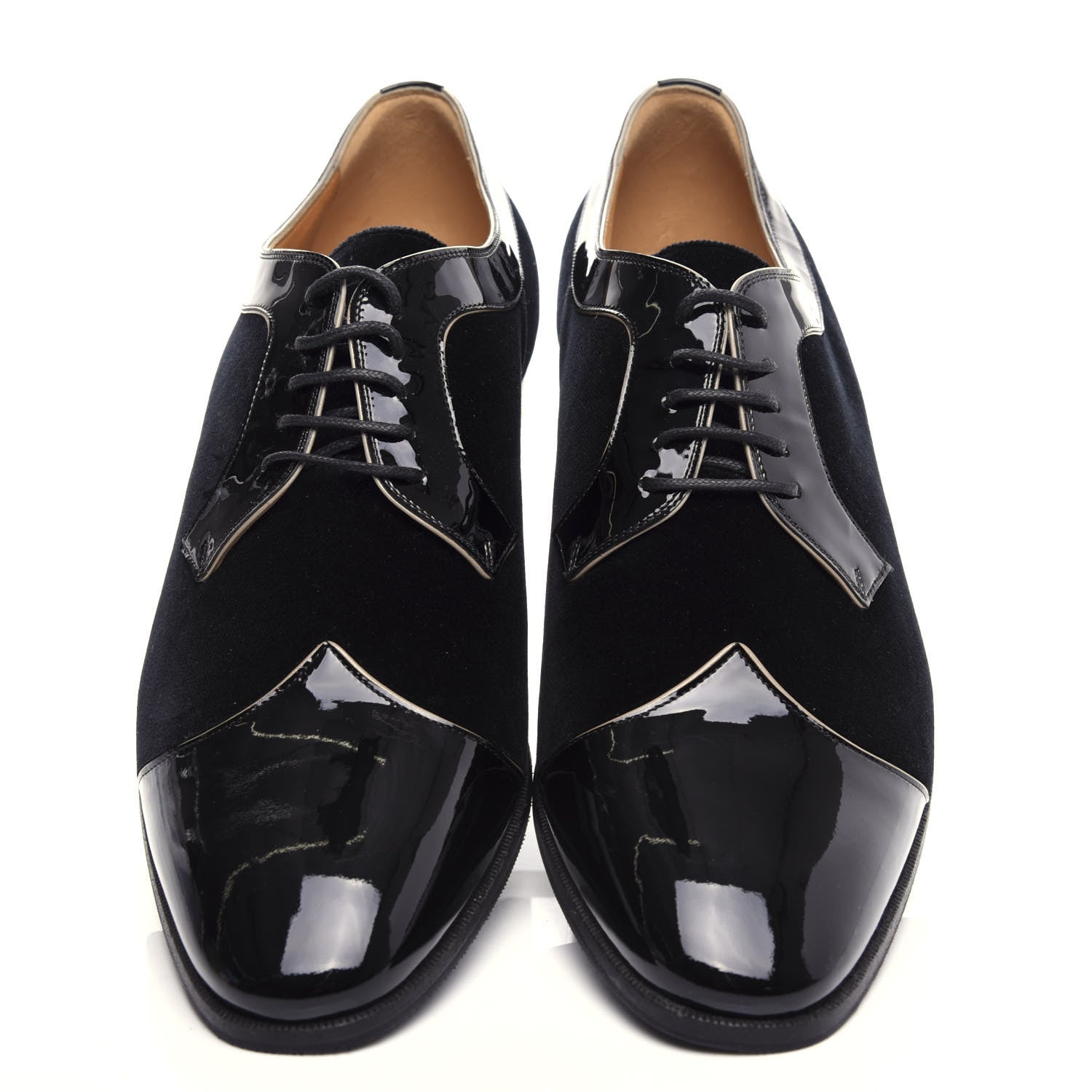 Gucci Velvet Patent Mens Reveille L'Amour Dress Shoes 11 Black 5 of 10
