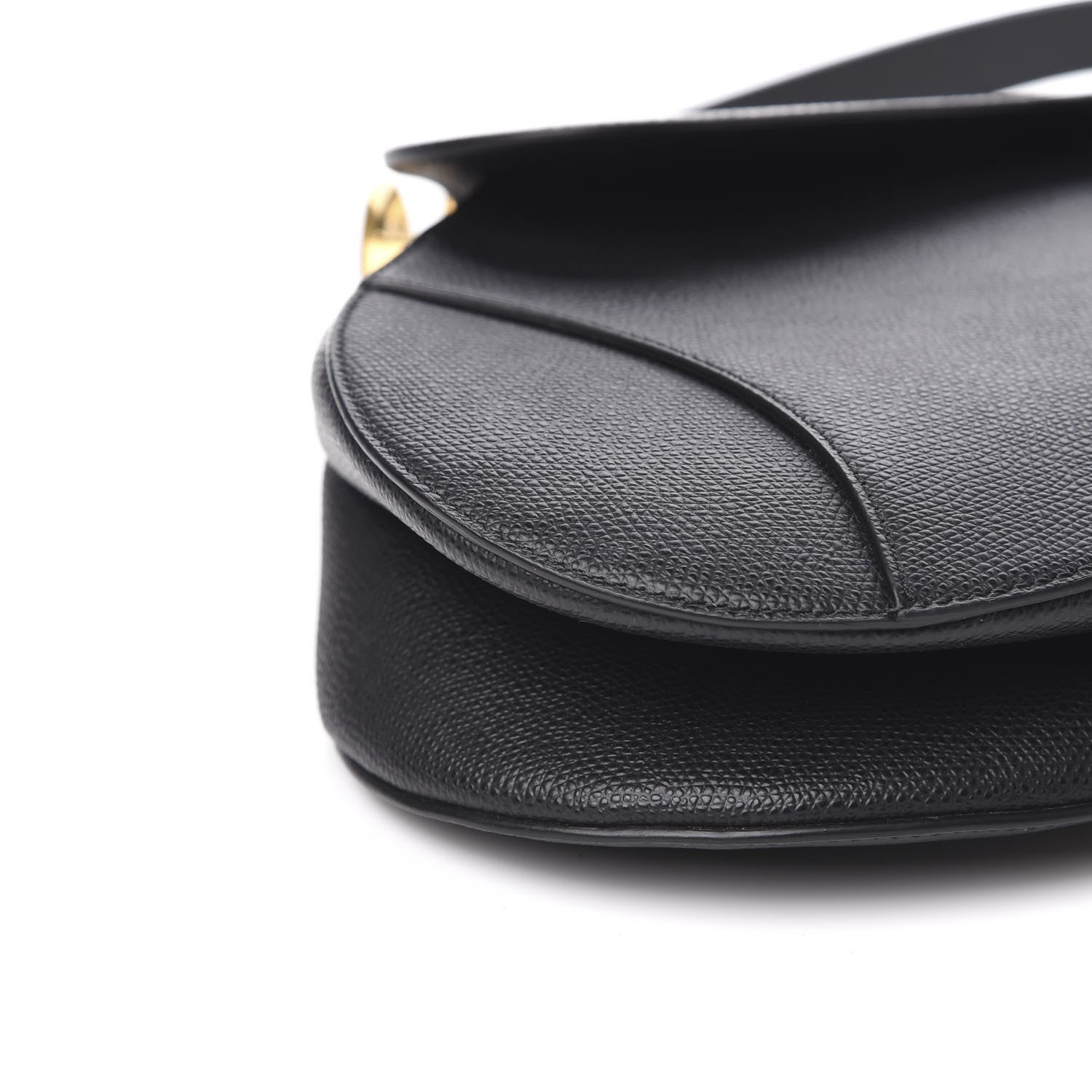 Christian Dior Grained Calfskin Saddle Bag Black 8 of 10
