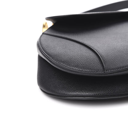 Christian Dior Grained Calfskin Saddle Bag Black 8 of 10