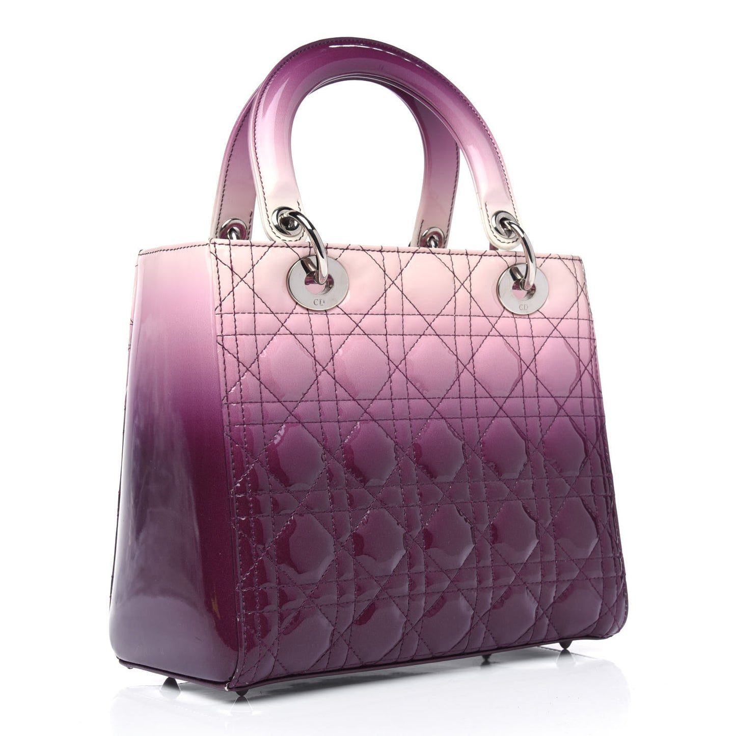 Patent Cannage Gradient Medium Lady Dior Pink Purple