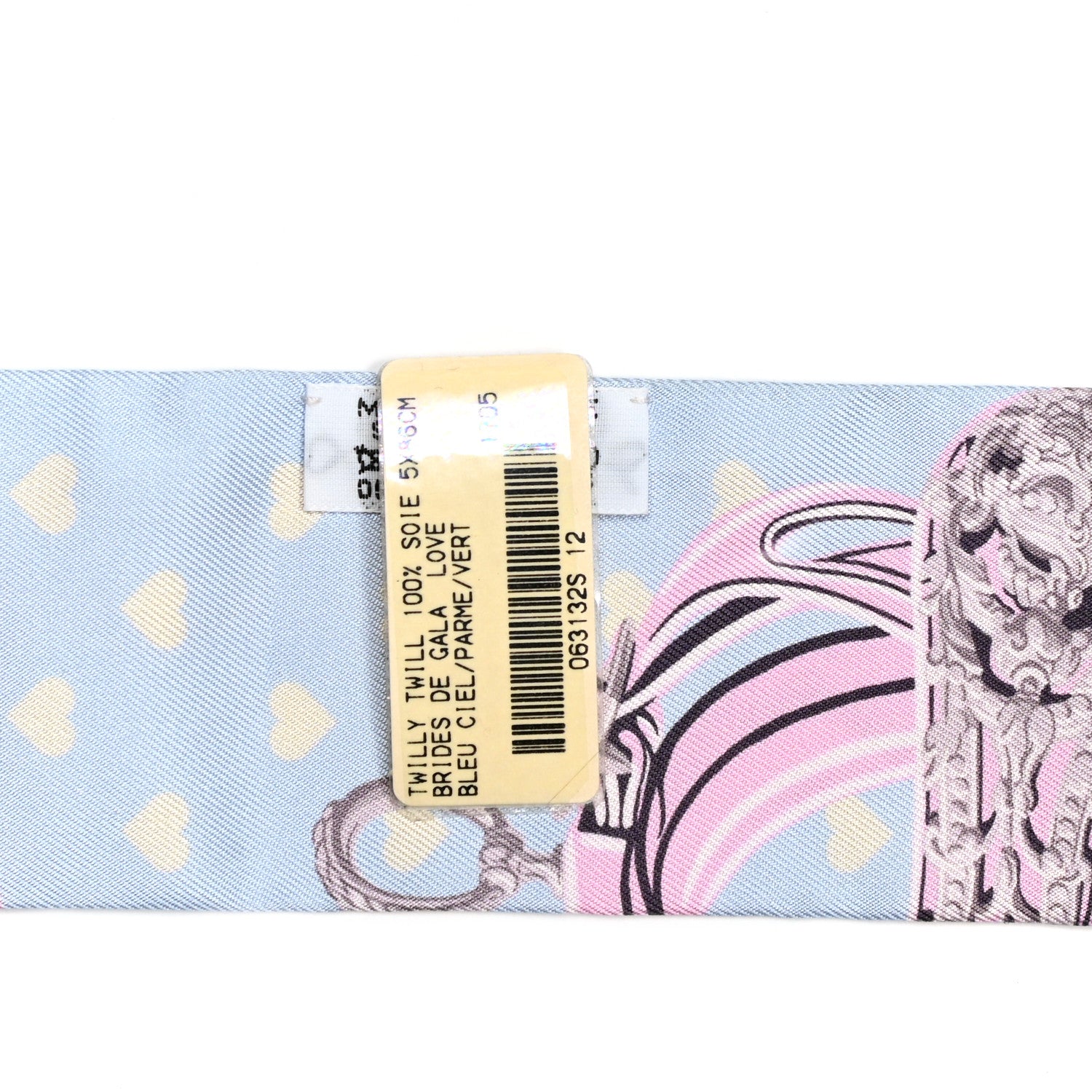 Hermes Silk Brides De Gala Love Twilly Bleu Ciel Parme Vert 4 of 4