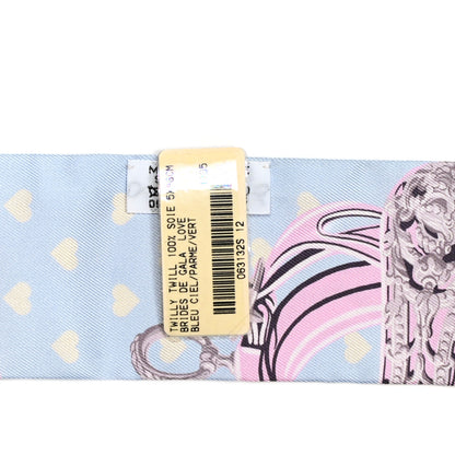Hermes Silk Brides De Gala Love Twilly Bleu Ciel Parme Vert 4 of 4
