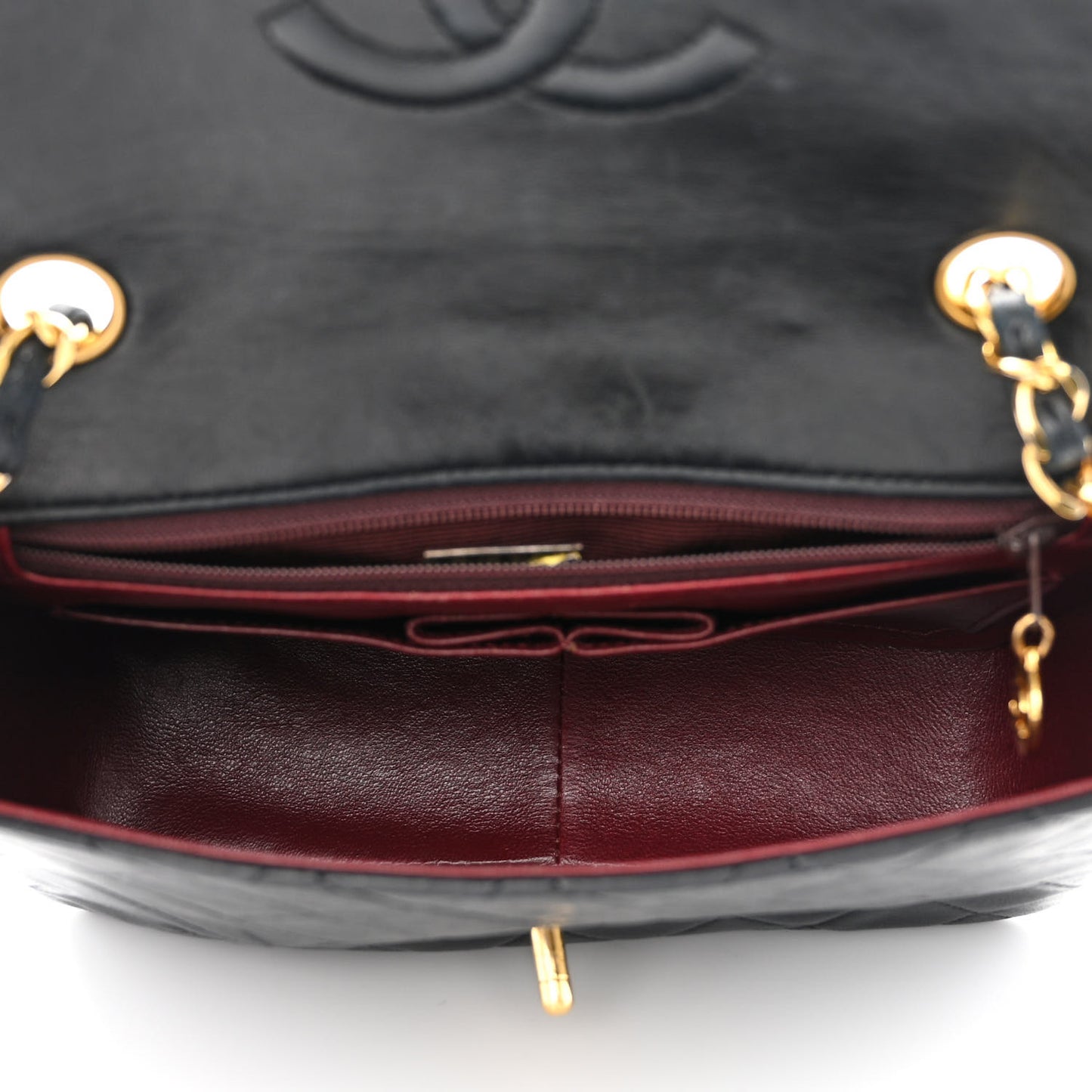 Lambskin Quilted Mini Square Flap Black