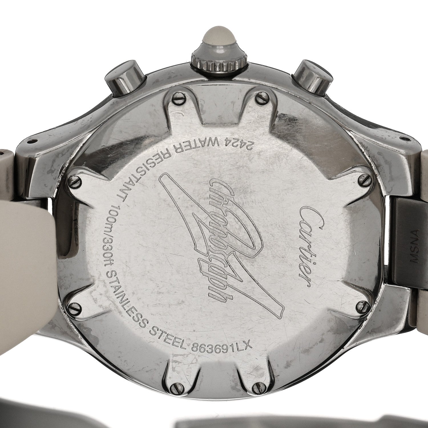 Cartier Stainless Steel Rubber 38mm Must 21 Chronoscaph Quartz Watch 4 of 4