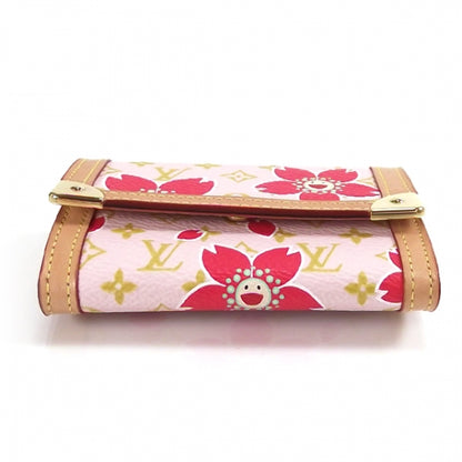 Louis Vuitton Monogram Cherry Blossom Porte-Monnaie Plat Coin Purse Red 4 of 7