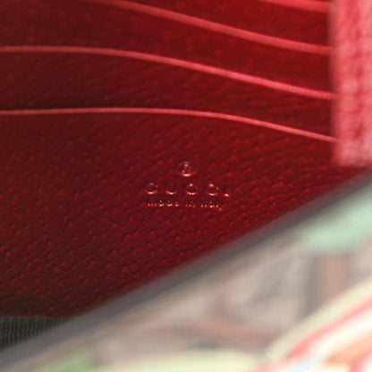 Gucci GG Supreme Monogram Tian Chain Wallet Beige Multicolor Red 6 of 9