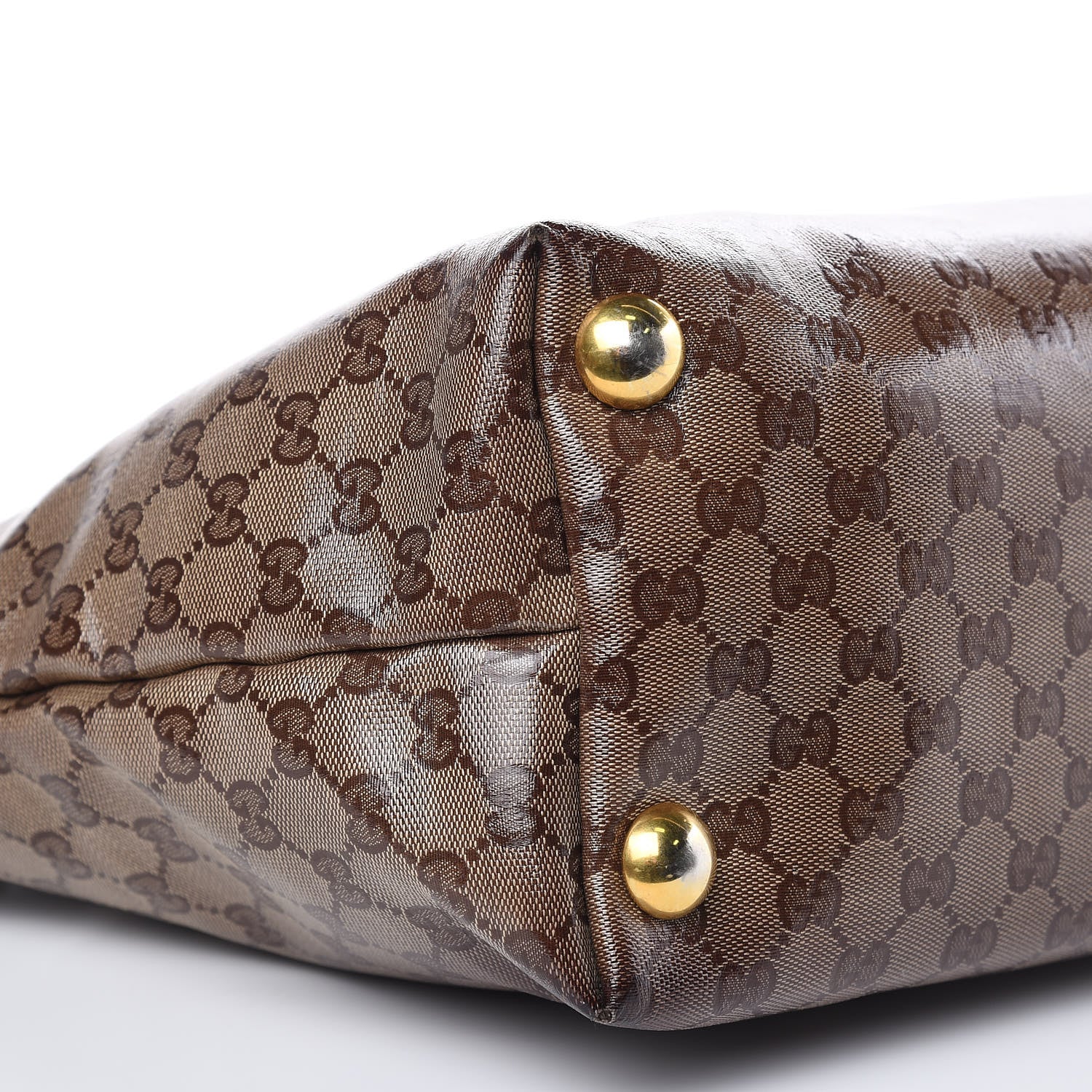 Gucci Crystal Monogram Medium Babouska Shopping Tote Dark Brown 6 of 21