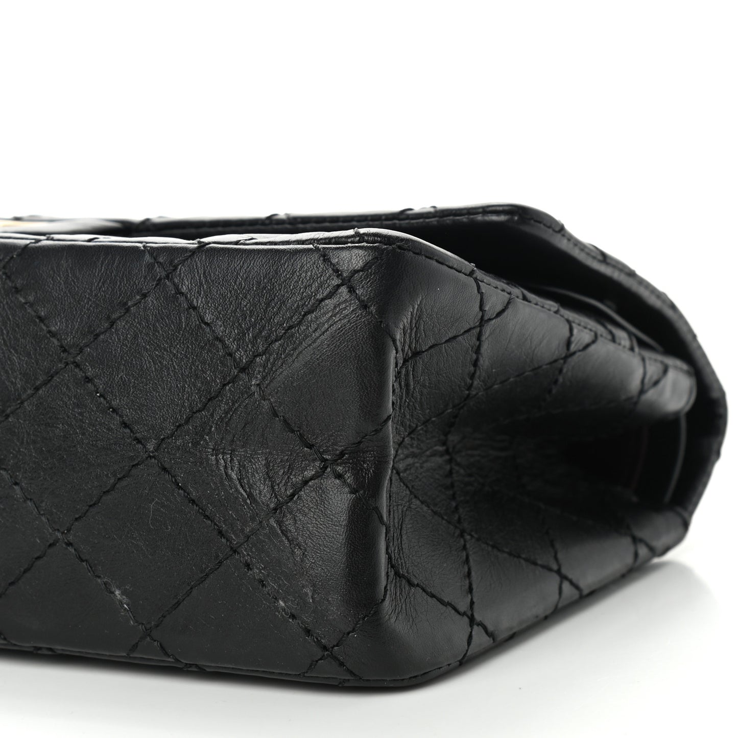 Aged Calfskin Quilted 2.55 Reissue 225 Flap Black