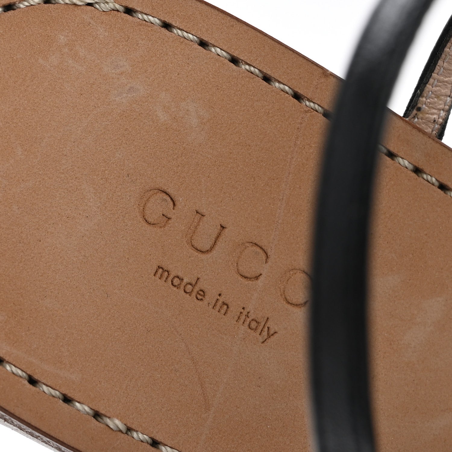 Gucci Nappa Charlotte Interlocking G Strappy Flat Sandals 38.5 Black 10 of 12