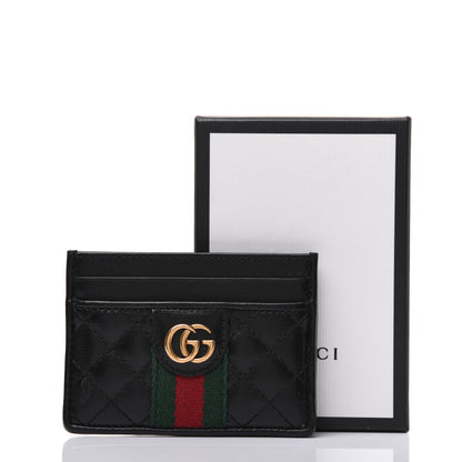 Gucci Calfskin Web Trapuntata Ophidia Card Holder Black 16 of 16