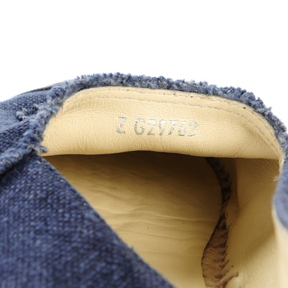 Chanel Denim Toile CC Espadrilles 41 Navy Black 7 of 7