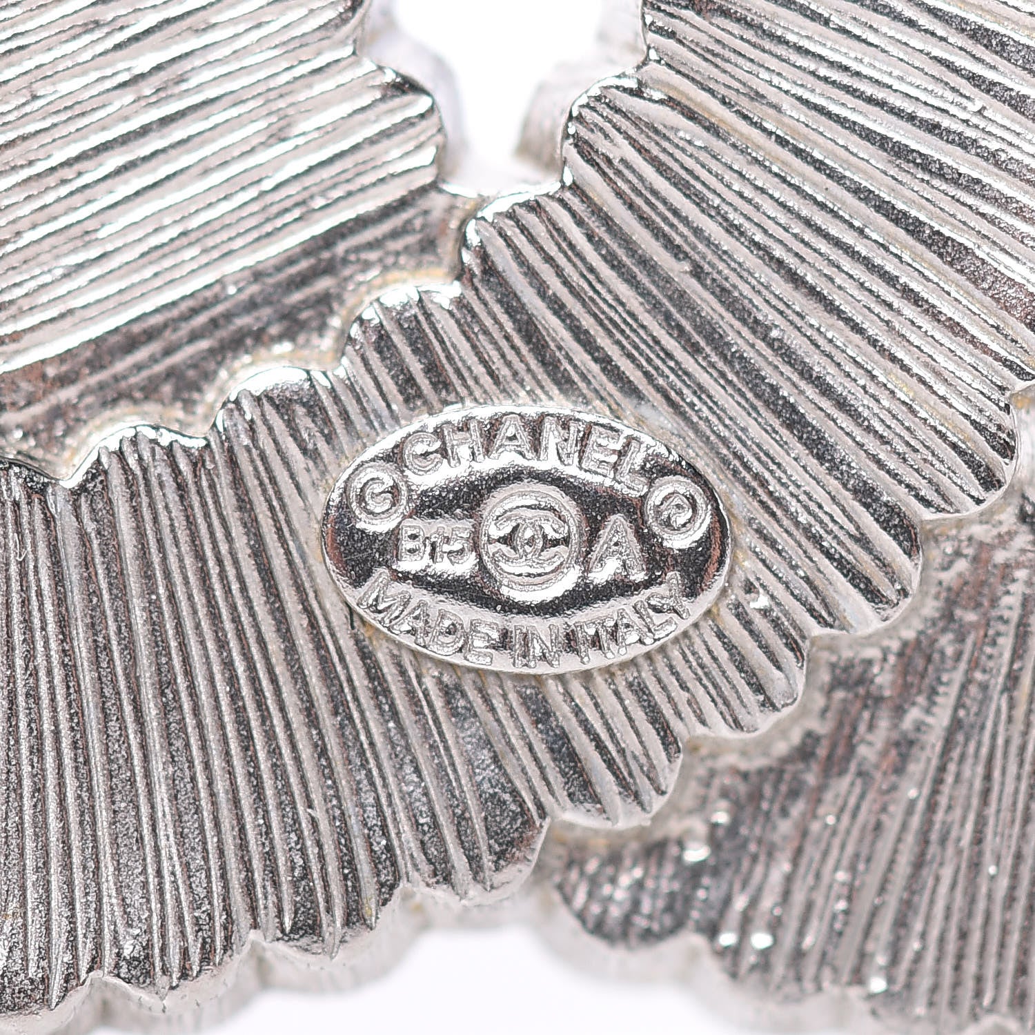 Chanel Crystal Glass CC Brooch Silver 4 of 4