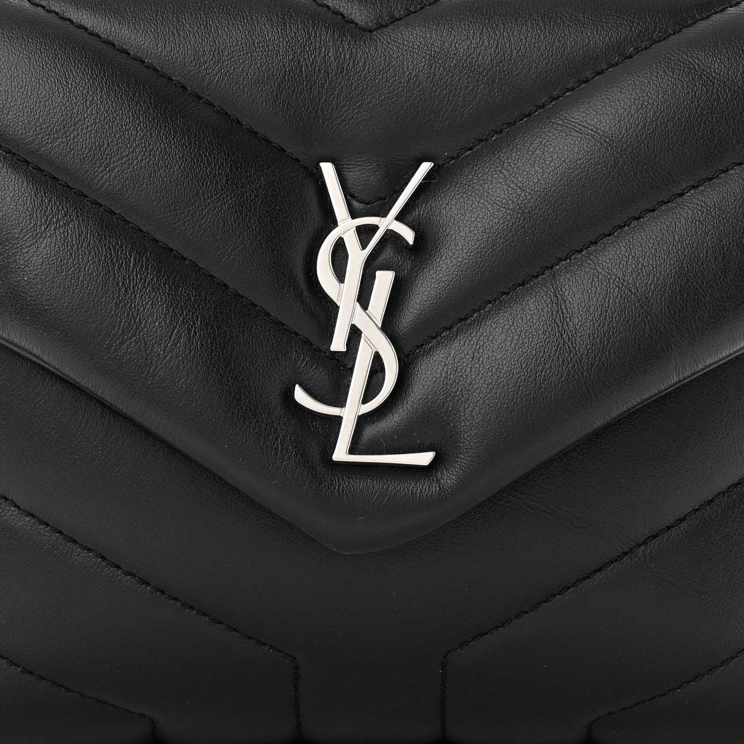 Saint Laurent Calfskin Y Quilted Monogram Toy Loulou Crossbody Bag Black 8 of 13