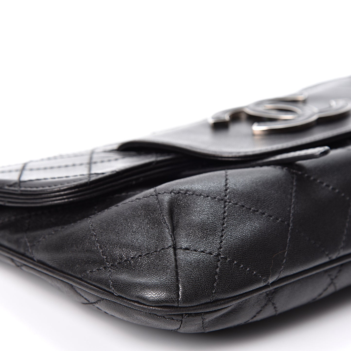 Lambskin Diamond Stitch Convertible Clutch Black