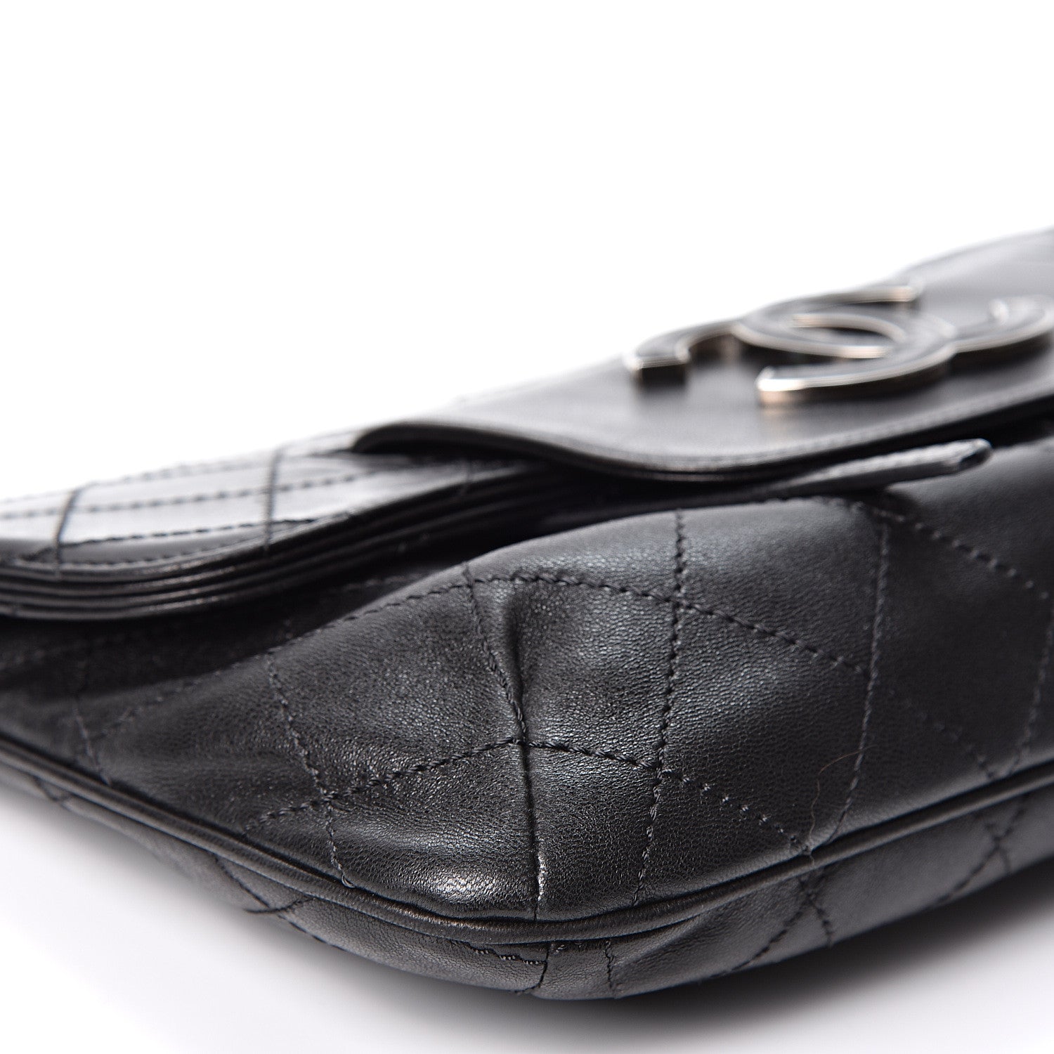 Chanel Lambskin Diamond Stitch Convertible Clutch Black 7 of 8