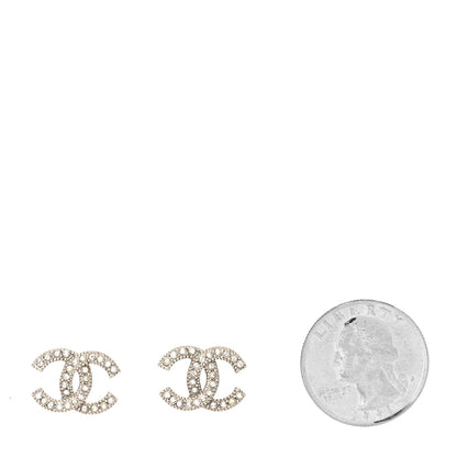 Chanel Crystal CC Treasure Chest Earrings Light Gold 2 of 4