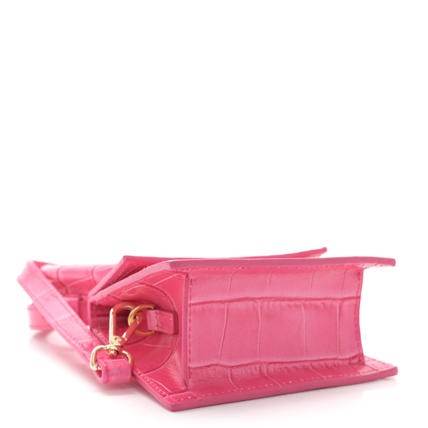 Jacquemus Calfskin Crocodile Embossed Le Chiquito Pink 4 of 11