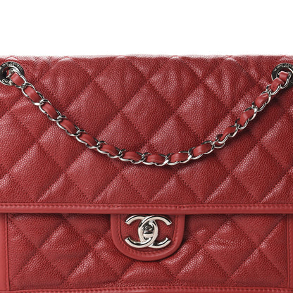Chanel Caviar Quilted Large French Riviera Flap Red 10 of 10