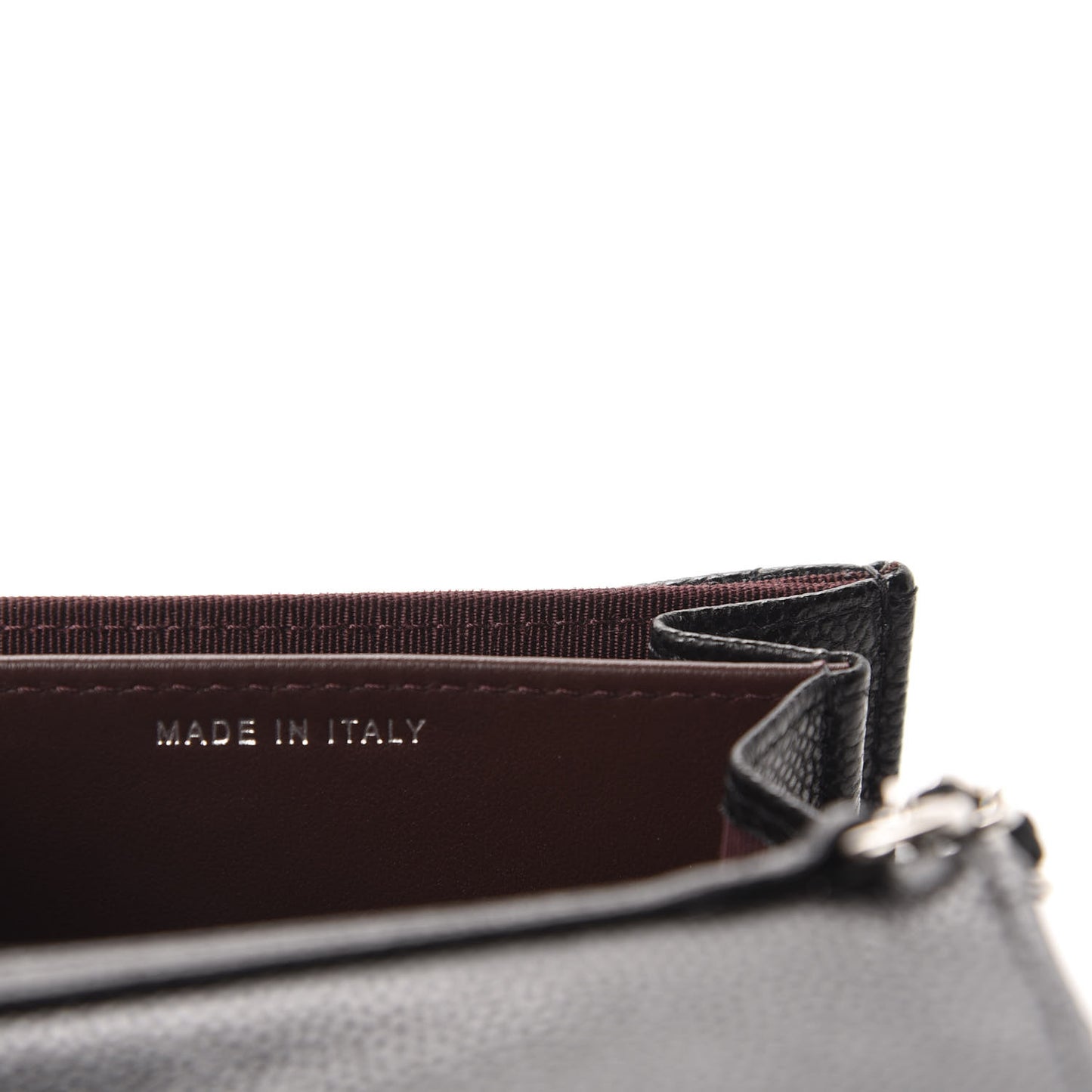 Caviar Quilted Flap Card Holder On Chain Black