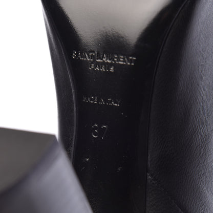 Saint Laurent Calfskin Suede Lou Knee High Boot 37 Black 6 of 8
