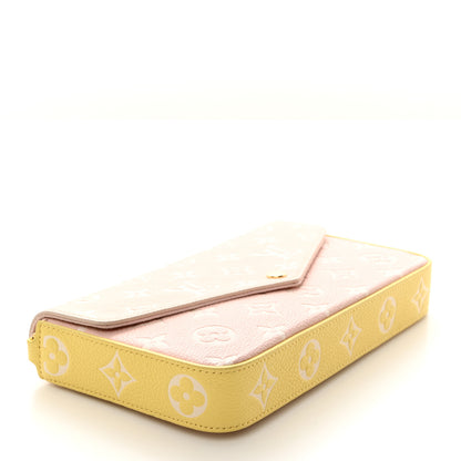 Louis Vuitton Empreinte Spring in the City Felicie Pochette Chain Wallet Pink Beige Yellow 5 of 10